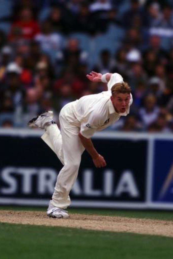 Brett Lee on his Test debut in 1999.