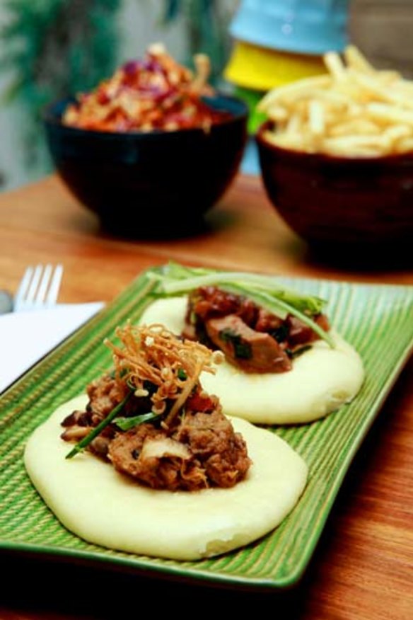Standout: Steamed buns filled with red braised pork, shiitake and cuttlefish or hoisin-laced Peking duck.