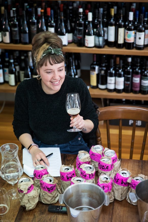 The cans were disguised during blind tasting so the panel members didn't get to see the many eye-catching labels.