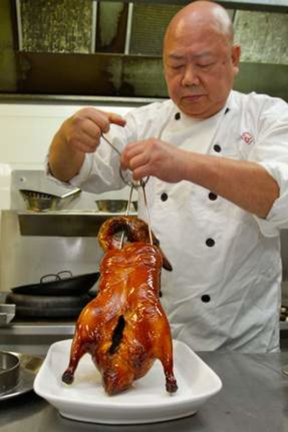Specialty: Zilver head chef Cheung Ling prepares Peking duck pancakes.