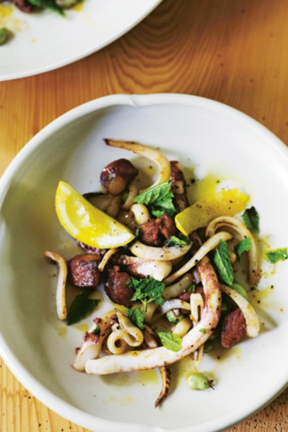 Rodney Dunn's pan-fried squid, from <i>The Agrarian Kitchen</i>.