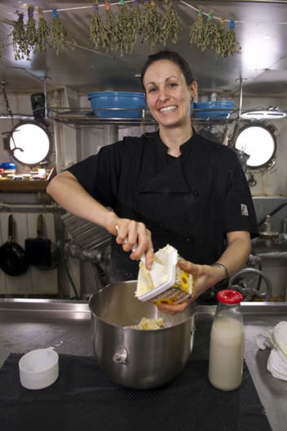 Raffaella Tolicetti, chief cook on the anti-whaling vessel Sea Shepherd.