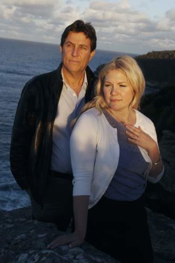 Seeking answers … Rebecca Johnson, sister of Scott Johnson, with investigative journalist Daniel Glick at the site of Scott's death at North Head, near Manly.