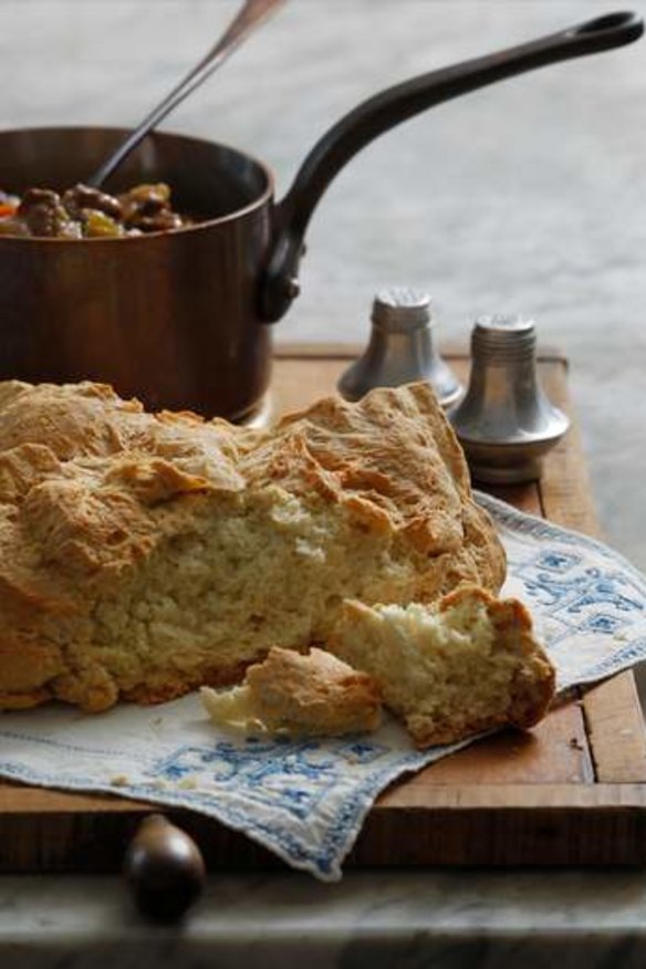 Irish soda bread and lamb stew.