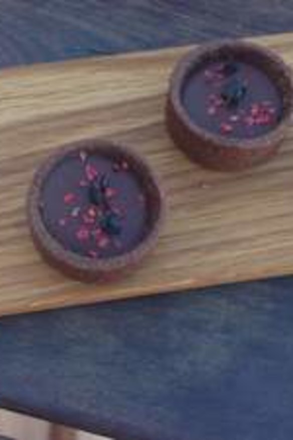 Tiny treats: coconut fudge and chocolate tartlets at The Standard's Breastfed event.