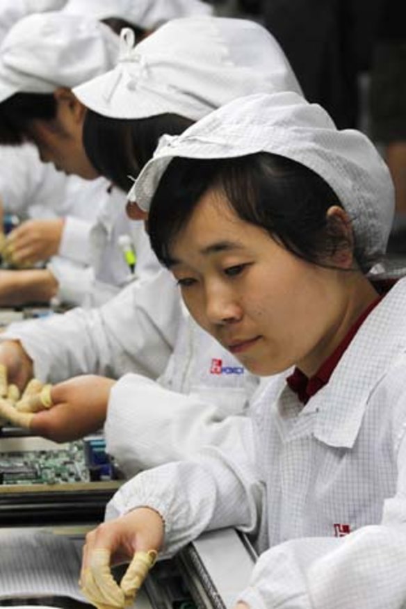 Novel solution ... Foxconn will increase its use of robots as a way of reducing labour costs and stemming criticism over its work practices that have led to some suicides.