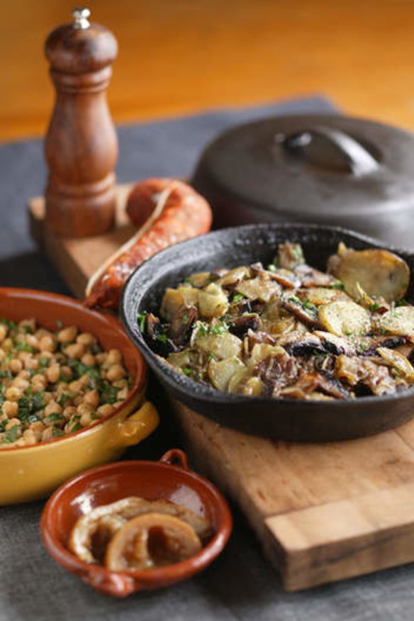 Stephanie Alexander's potato and mushroom fry-up.