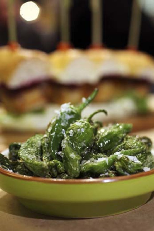 Fried padron peppers.