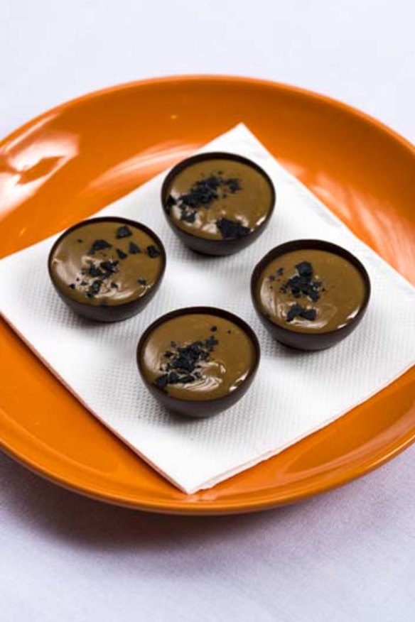An unusual pairing ... The Masterchef pop-up combines vegemite with caramel and dark chocolate.