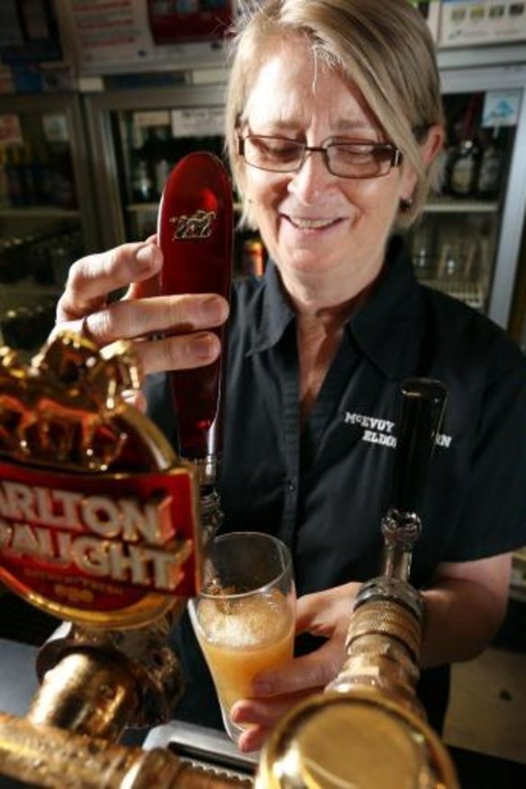Victoria's best beer puller Christine Hanley.