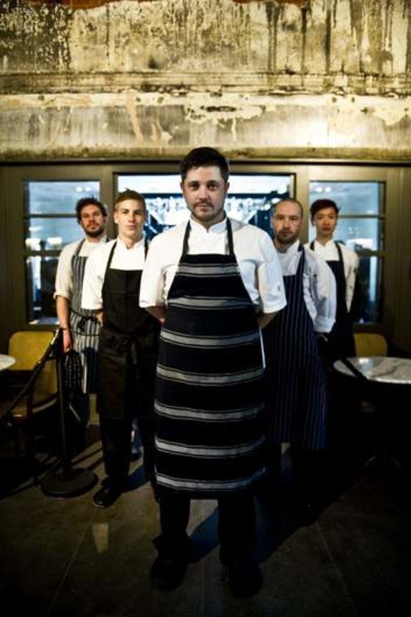 Parlour Bar's team, from left, apprentice chef Adam Farrell, sous chef Jack Walker, head chef Brad Warton, chef de partie Matt Vogt and Lex Koh.
