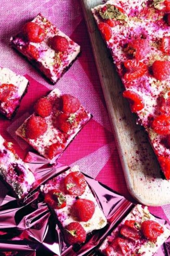 Karina's pretty raspberry and coconut slice.