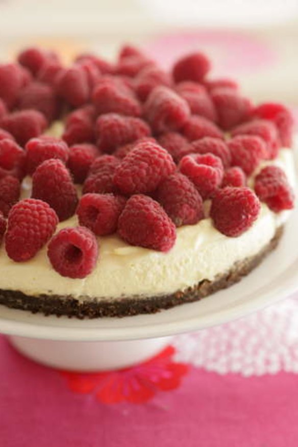Bring it on: Chocolate ripple raspberry tart.