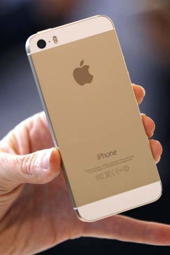 The iPhone 5S in gold.