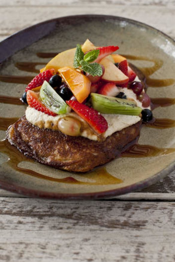 Buckwheat pancakes with fruit.
