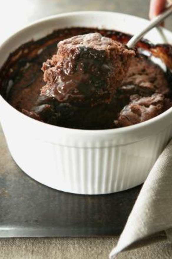 Chocolate self-saucing pudding is an Aussie favourite.