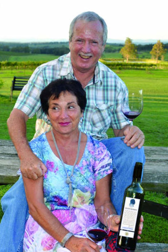 Returned: Phil and Sylvia Ryan with an example of wine made without compromise.