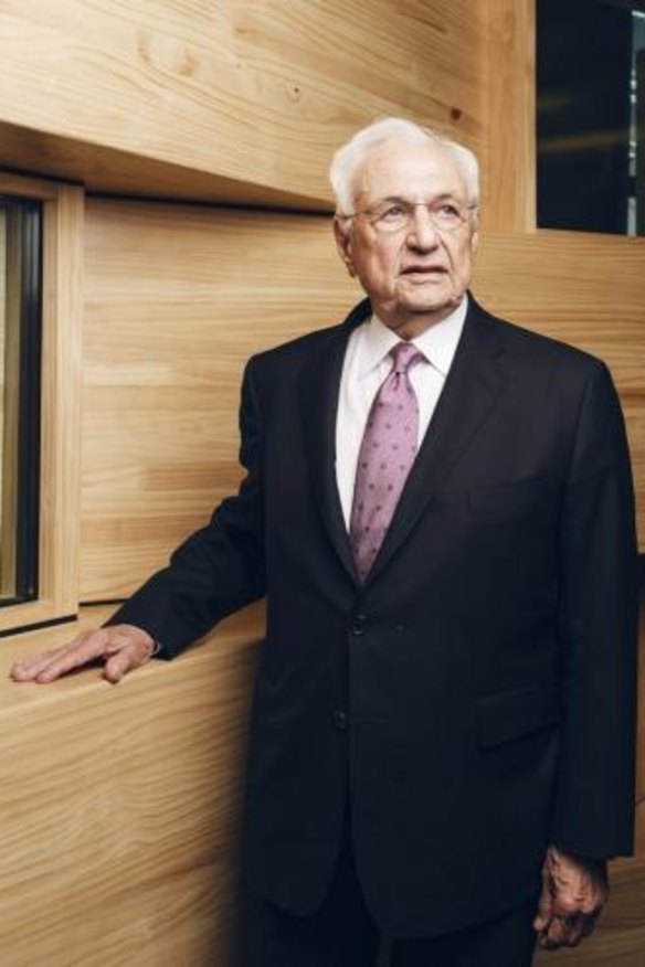 Frank Gehry inside Dr Chau Chak Wing Building of the UTS. 