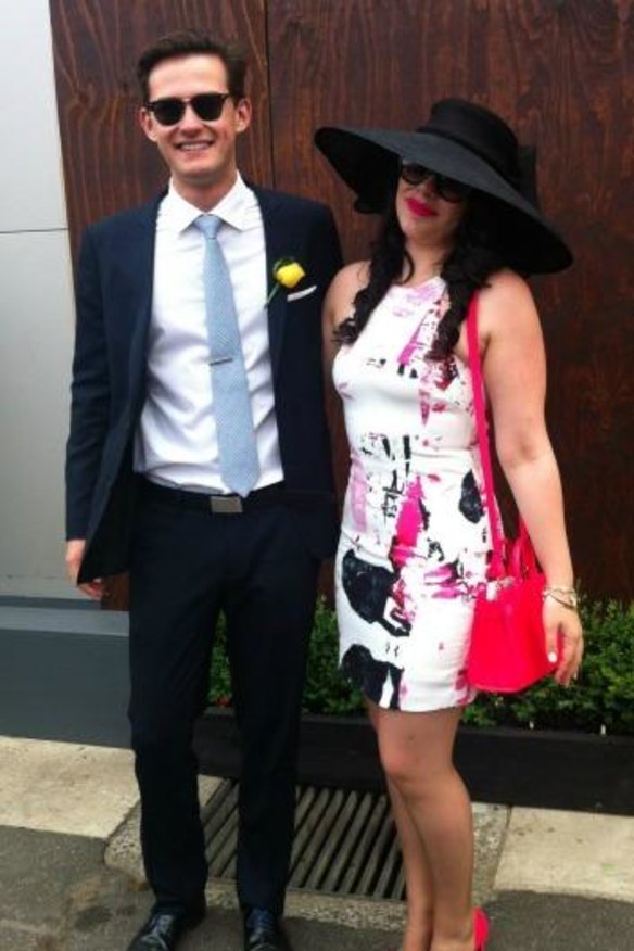 Francesca Packer Barham arrives with her mystery date.