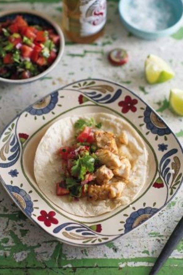 Flathead Tacos can be messy to eat but they are delicious as a spicy addition to the barbecue.
