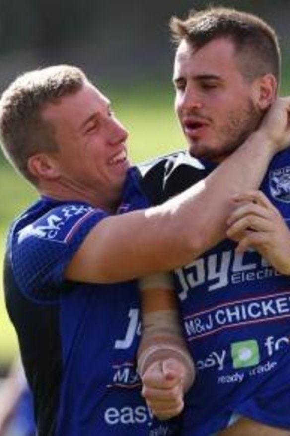 Blues brothers?: Canterbury's Trent Hodkinson and Josh Reynolds.