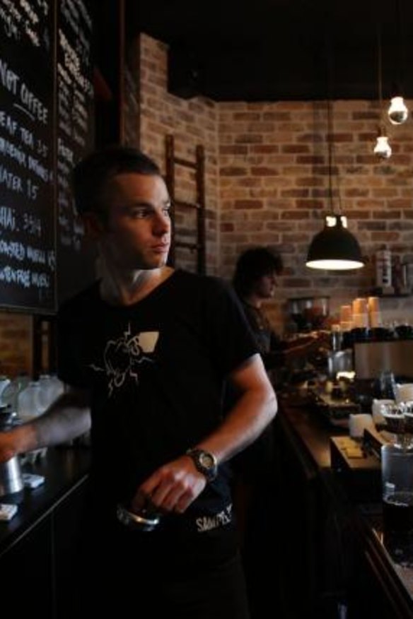 Barista Reuben Mardan at Sample Coffee.