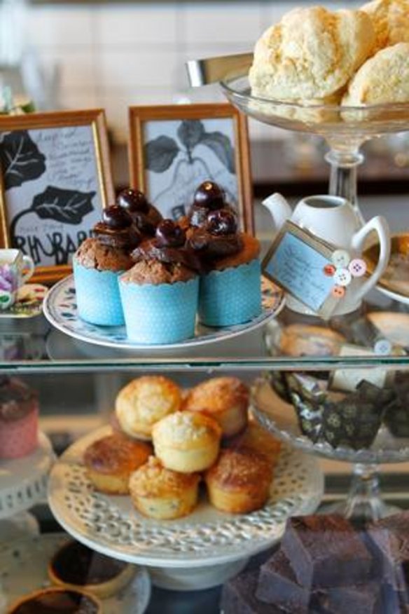 Baked goods and granny china.