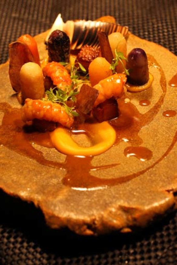 The one dish you must try ... forgotten vegetables, smoked pork jowl, yabby tails and aromas of cedar.
