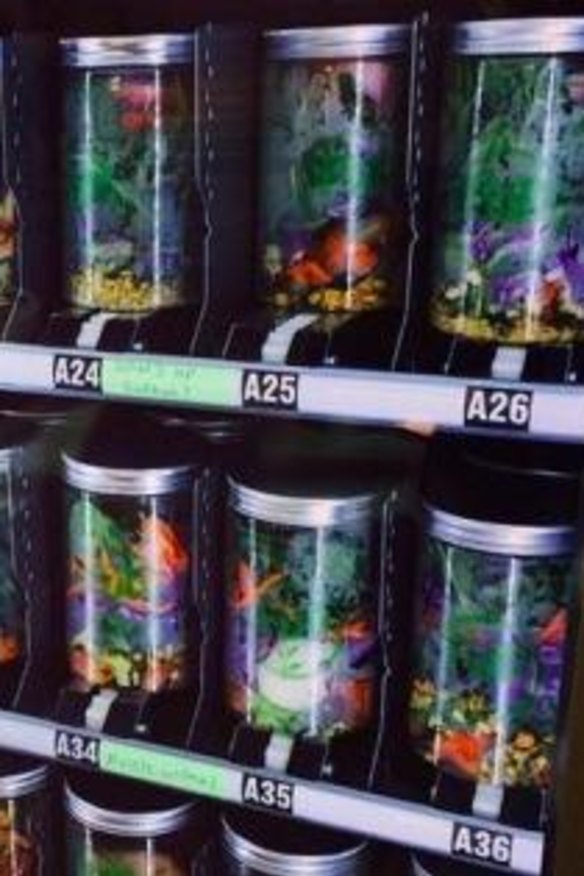 Healthy options ... The Füd Revolution vending machines serve up salads in air-tight recyclable jars.