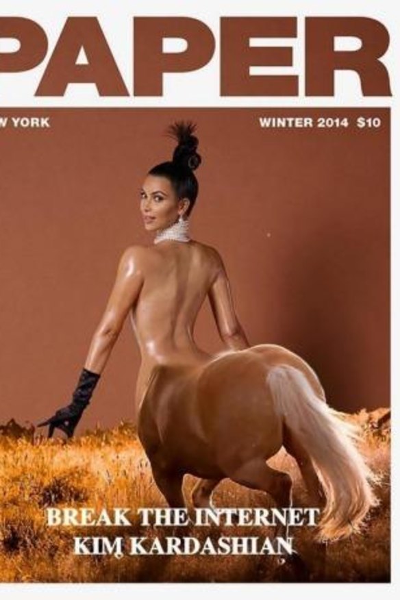 Horsing around: Kim "Kentaur" Kardashian West.