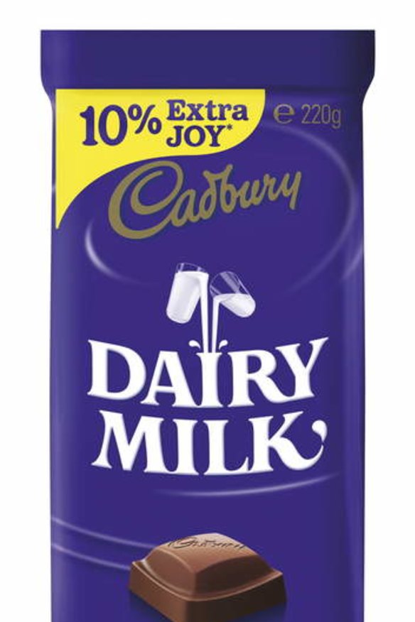 All over the place: The size of a standard Cadbury Dairy Milk block has changed several times in recent years.