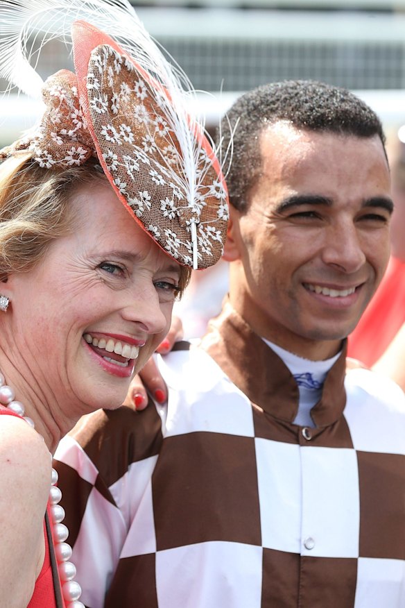 Moreira with Gai Waterhouse after riding Hampton Court to victory in last year’s Championships at Randwick.