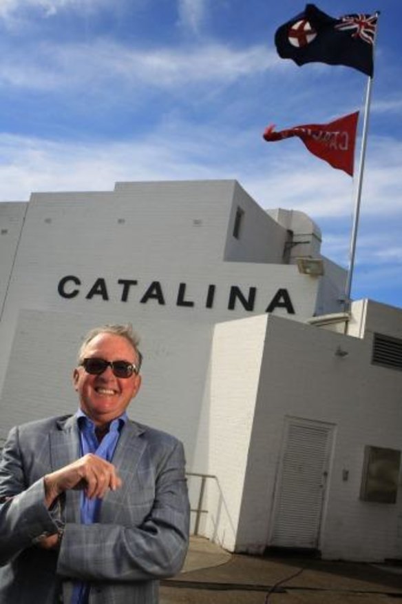 Catalina's owner Michael McMahon in front of his restaurant.