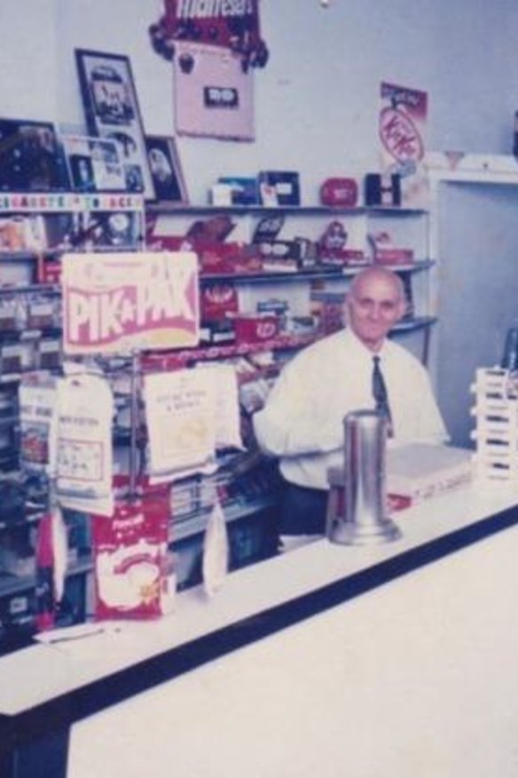 George behind The Rio counter. Once, the shop was a goldmine and people queued out the door for milkshakes.