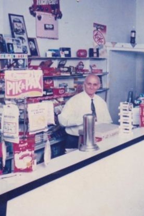 George behind The Rio counter. Once, the shop was a goldmine and people queued out the door for milkshakes.