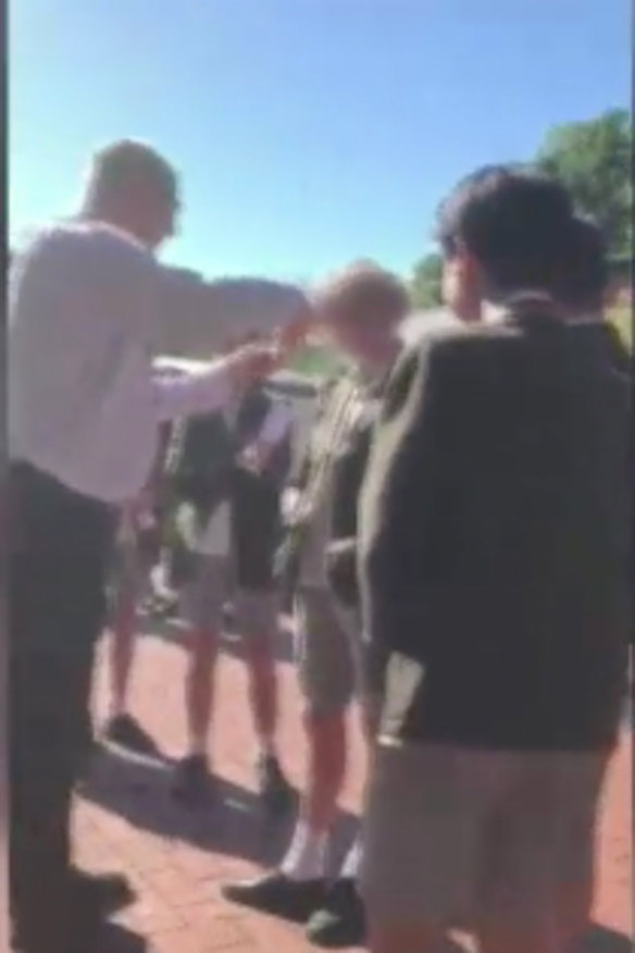 The haircut that roiled a school community was captured on a student’s phone.