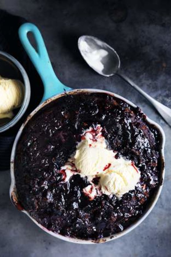 Old ways: Cherry hazelnut upside-down pudding.