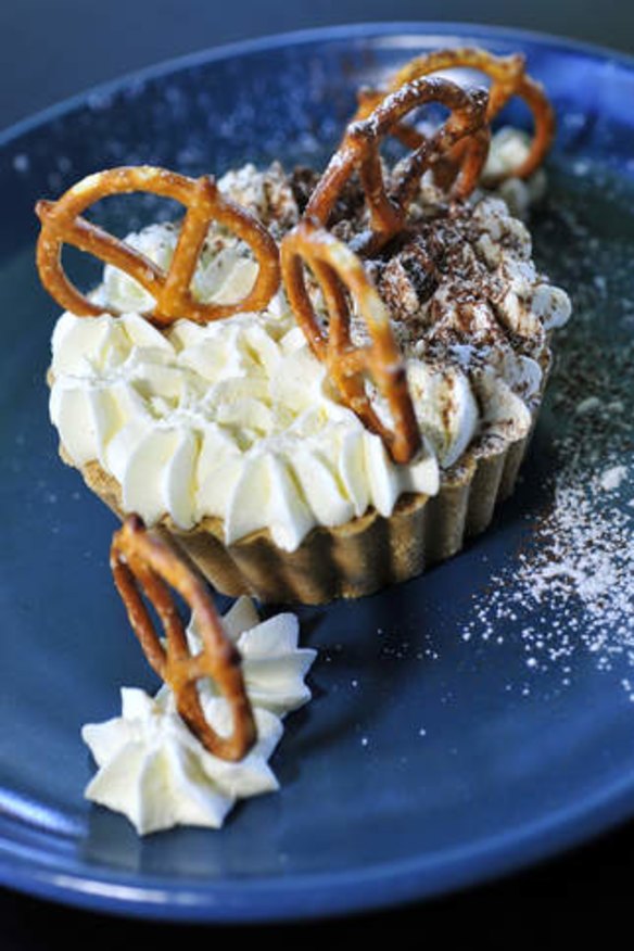 Banoffee pie with dulce de leche filling.