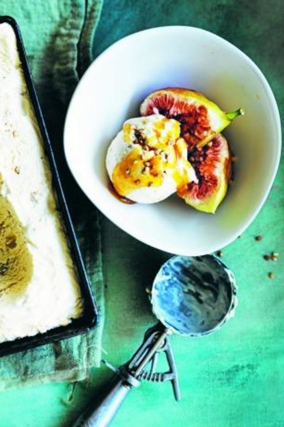 Honey, yoghurt and goat's cheese semifreddo.