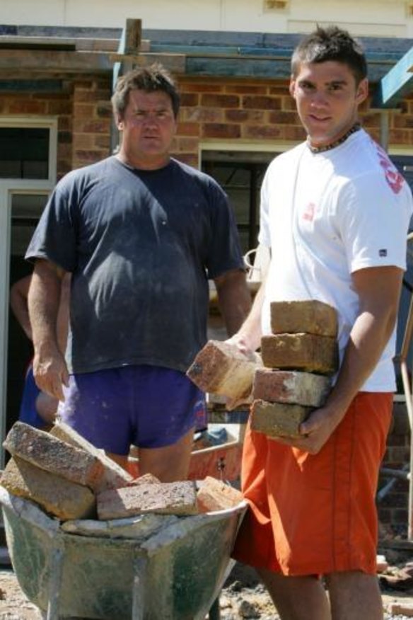 Not happy: Chris Snowden and his now-suspended son Kade in 2004.