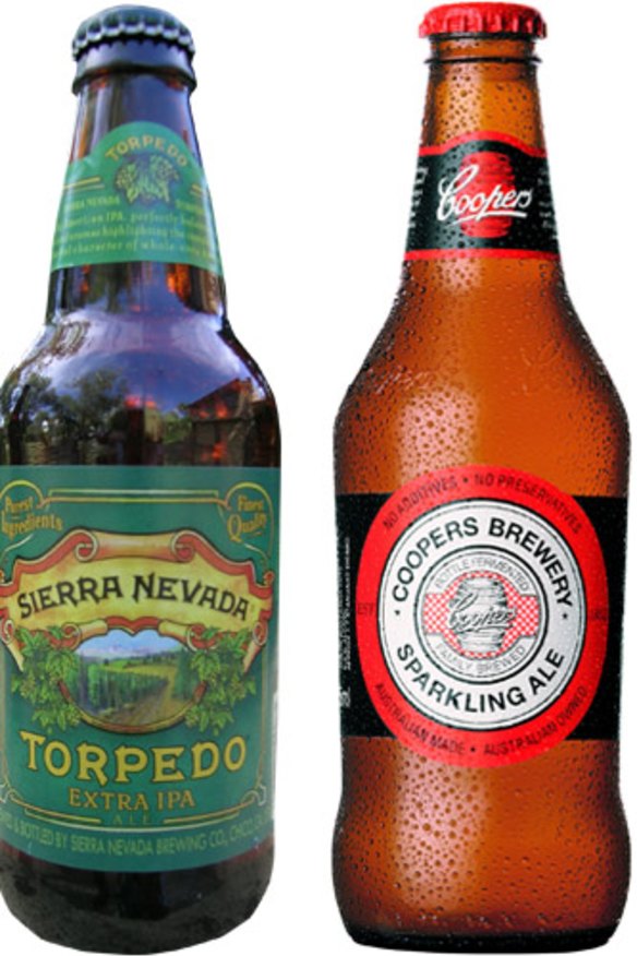 Still sparkling: Sierra Nevada Brewing Torpedo Extra IPA, and Cooper's Sparkling Ale.
