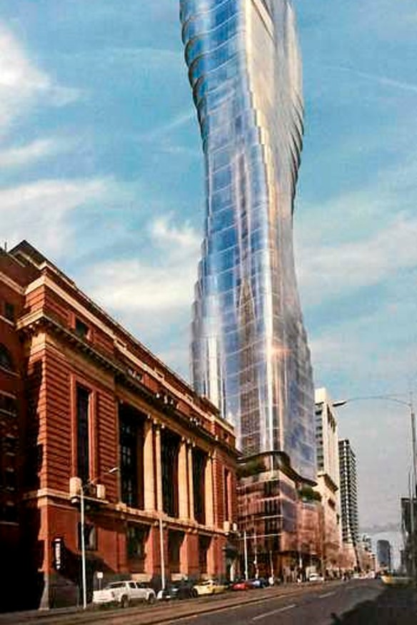 A view from Spencer Street of the proposed tower.