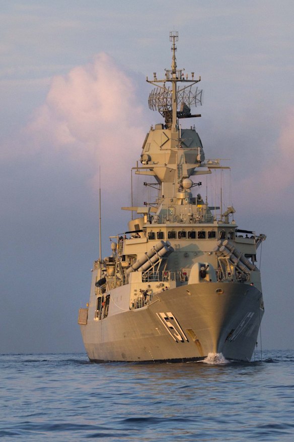 Australian, Singaporean and Malaysian Navy ships during Exercise Bersama Shield in the South China Sea this year.
