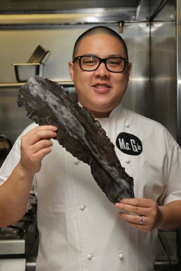 To the source: Dan Hong, of Ms G's in Potts Point, with the seaweed kombu, from which he makes stock.