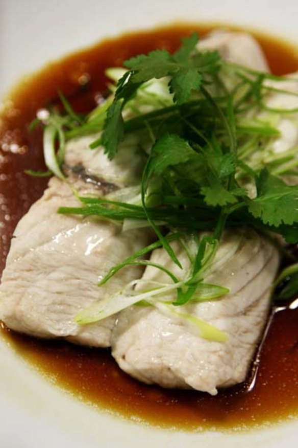 The one dish you must try ... Market fish of the day, steamed and served with a light soy sauce, baby coriander and spring onions, $29.