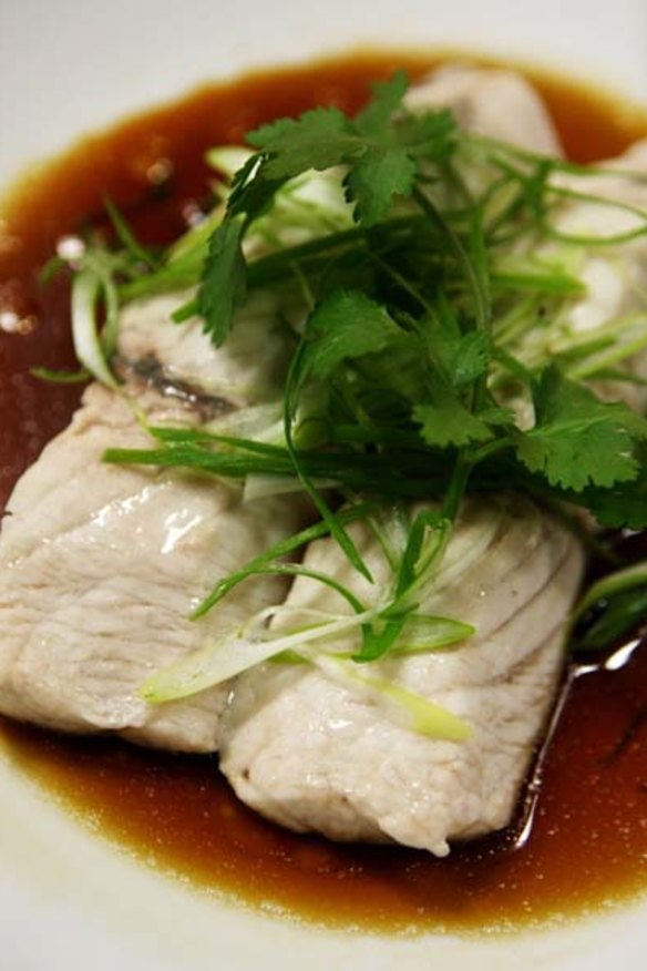 The one dish you must try ... Market fish of the day, steamed and served with a light soy sauce, baby coriander and spring onions, $29.