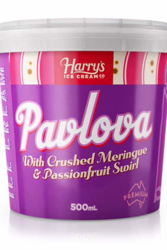 Quintessentially Australian ... Harry's Ice Cream: Pavlova with Passionfruit Swirl.