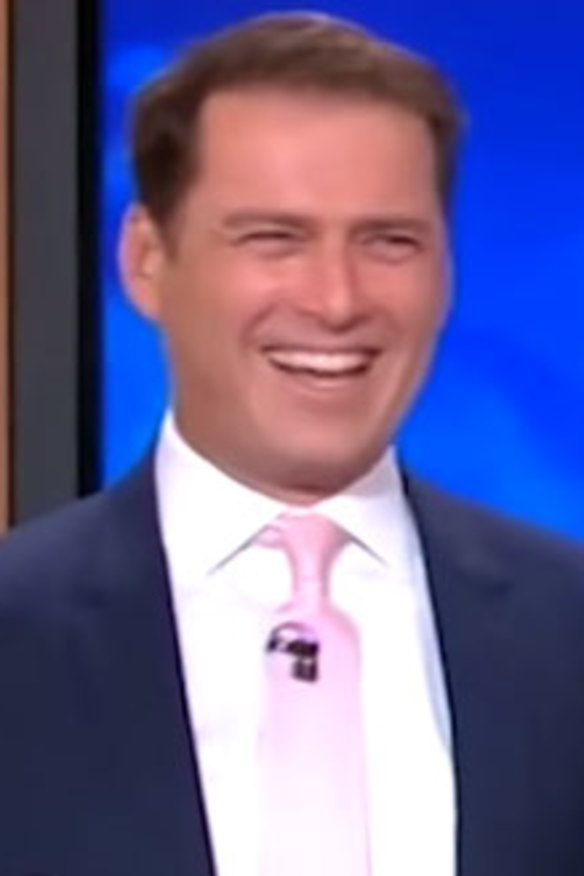 Karl Stefanovic wearing the suit in July 2014.