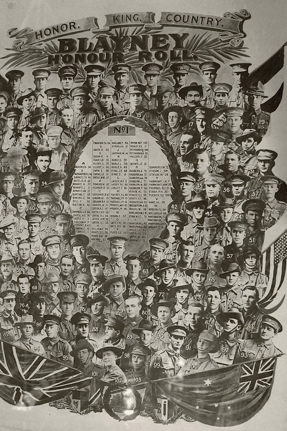 This is a contemporary tribute to the people from Neville, Lyndhurst and Carcoar who served in WWI.
