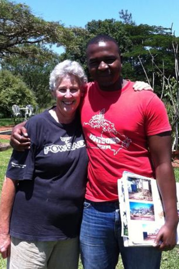 Adrienne Anderson with one of Roebuck's 'sons'.